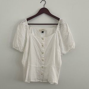 Universal Thread, Short-sleeve Button Front Top, XL, White